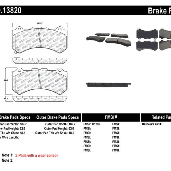 ST Sport Brake Pads Stoptech 309.13820