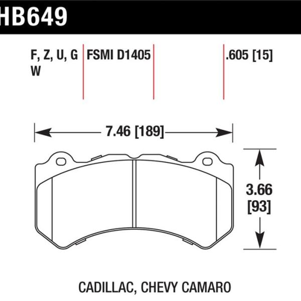 HAWK DTC-70 Brake Pad Sets Hawk Performance HB649U.605