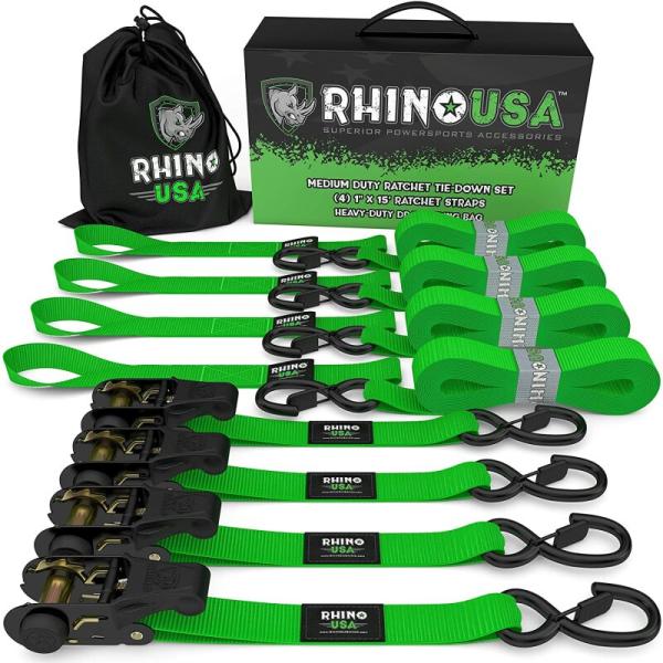 RSA Tie Down Kits Rhino USA RCHT-4PACK-GRN