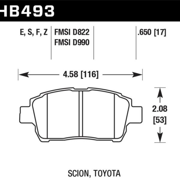 Hawk Performance HB493E.650