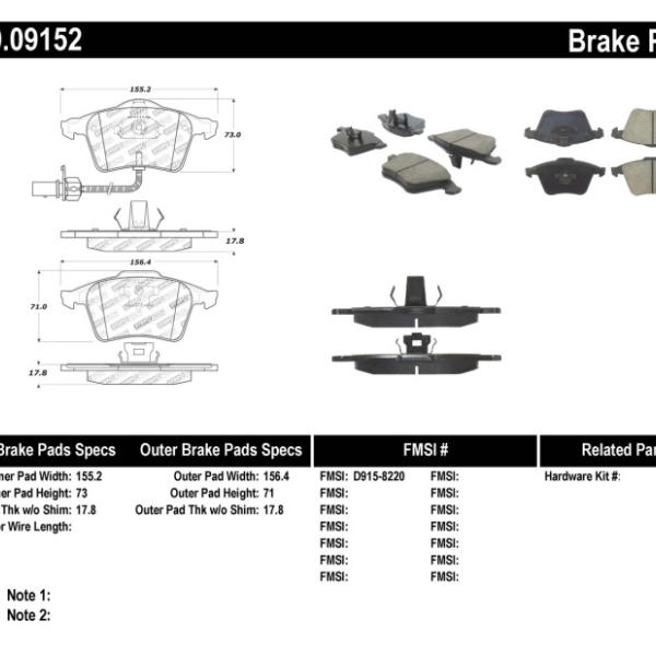 ST Sport Brake Pads Stoptech 309.09152