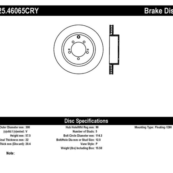 ST Premium Carbon Brake Rotors Stoptech 125.46065CRY