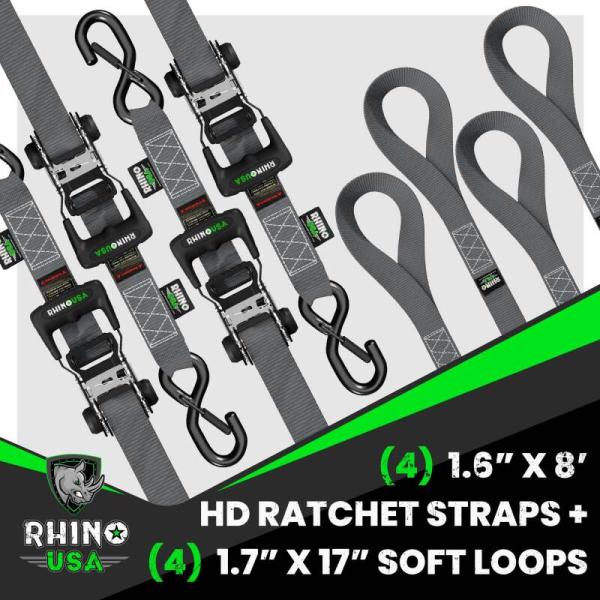 RSA Tie Down Kits Rhino USA HDKIT-4PK-GRY