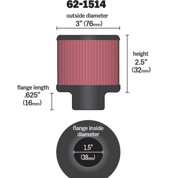 KN Universal Air Filter K&N Engineering 62-1514