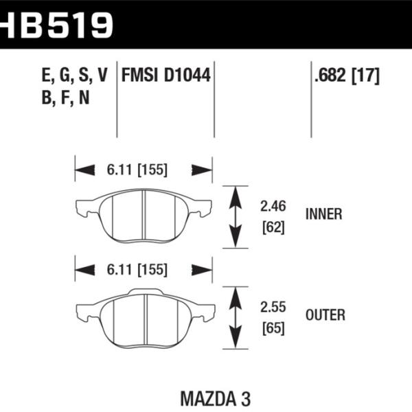 Hawk Performance HB519G.682