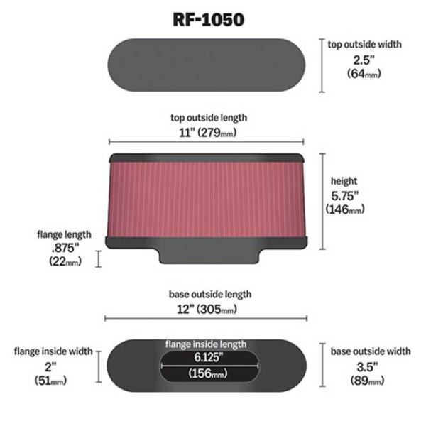 KN Universal Air Filter K&N Engineering RF-1050