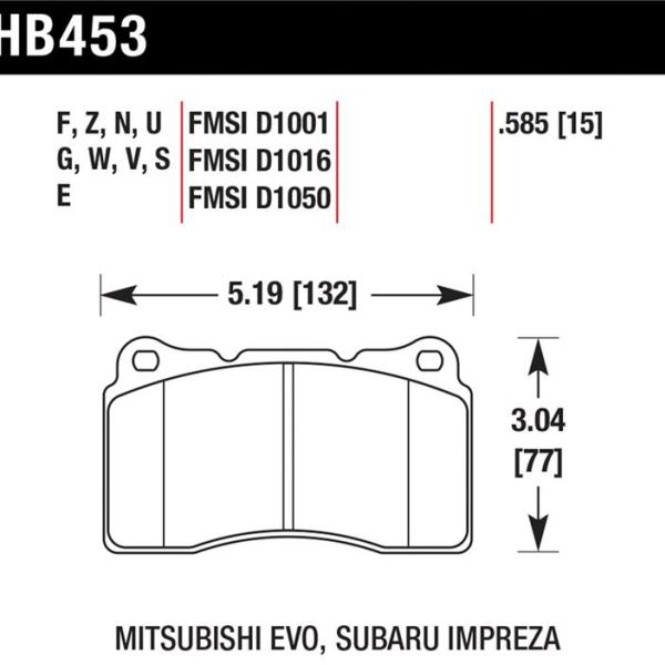 HAWK DTC-70 Brake Pad Sets Hawk Performance HB453U.585