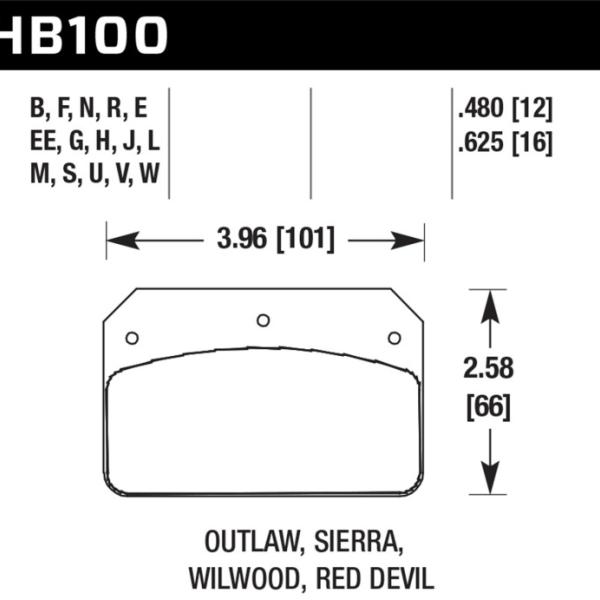 Hawk Performance HB100M.480