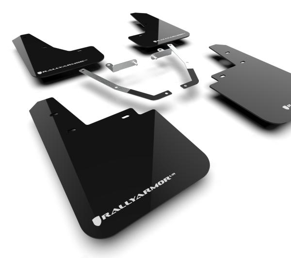 RAL UR Blk Flap/Wht Logo Rally Armor MF116-UR-BLK-WH