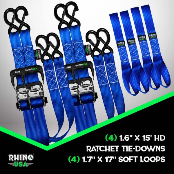 RSA Tie Down Kits Rhino USA TD-GC1.6X15-BLU