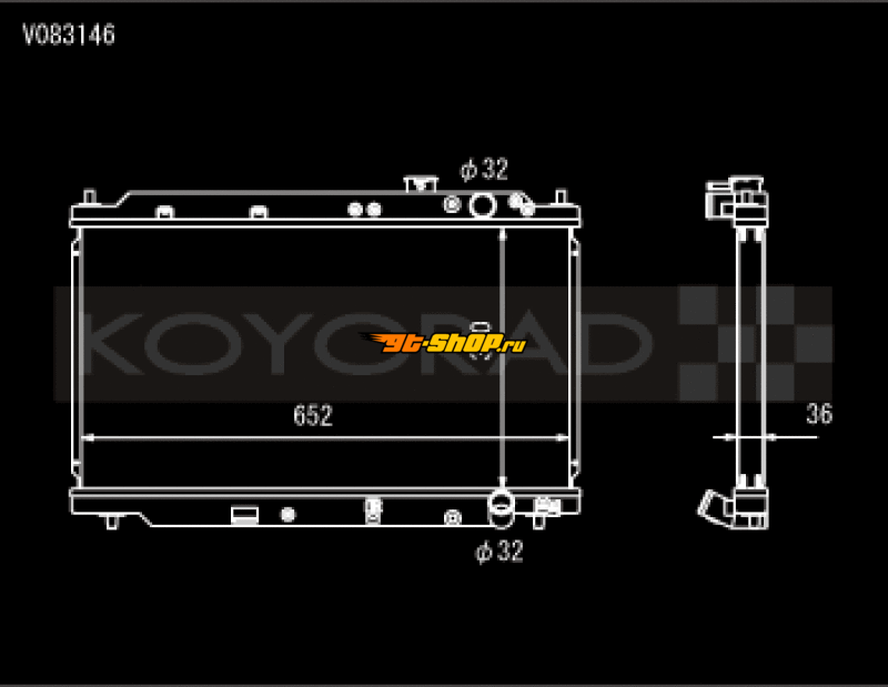 Koyo V083146 KOY Racing Radiators