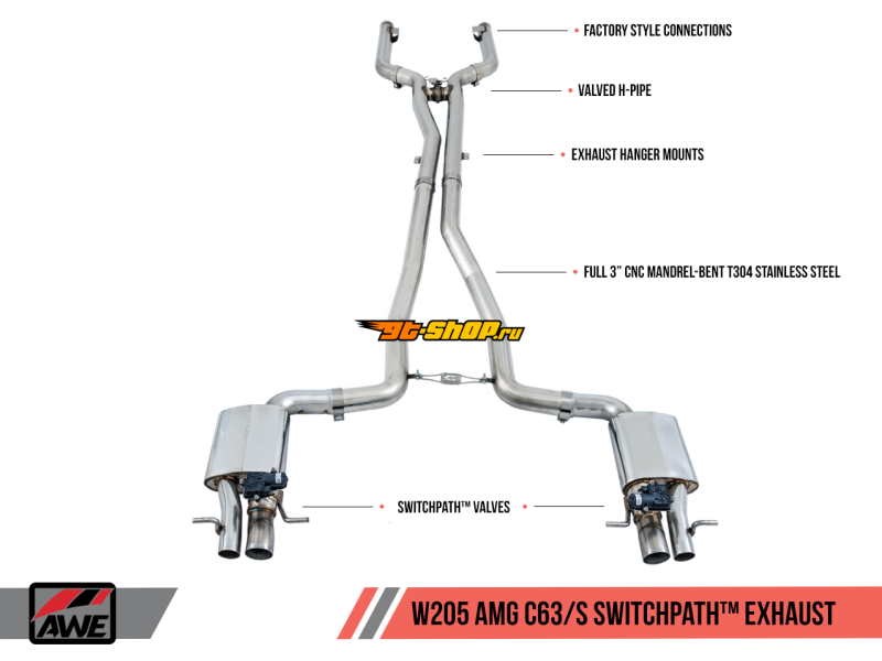 AWE Tuning 3025-31034 AWE Cat-Back SwitchPath